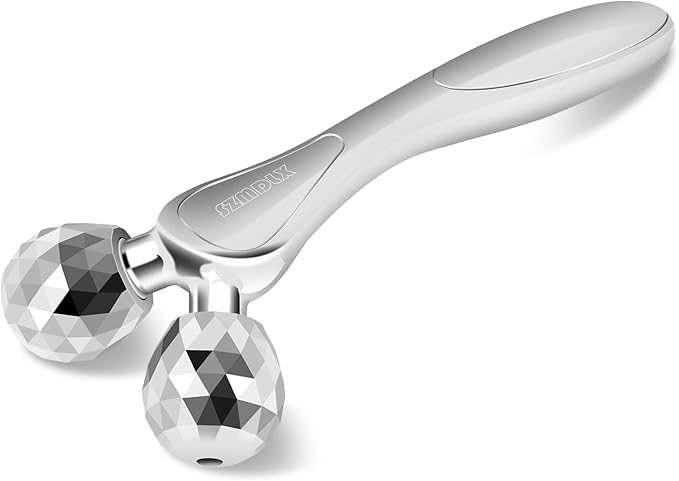 3D Facial Massager Rollers Facial Lifting Massager, Skin Care Face Body Massager Firming Tools for Body Relaxation Massage, Kneading, Body Slimming and V-Shaped Face Lift, Anti-Wrinkle (Silver)