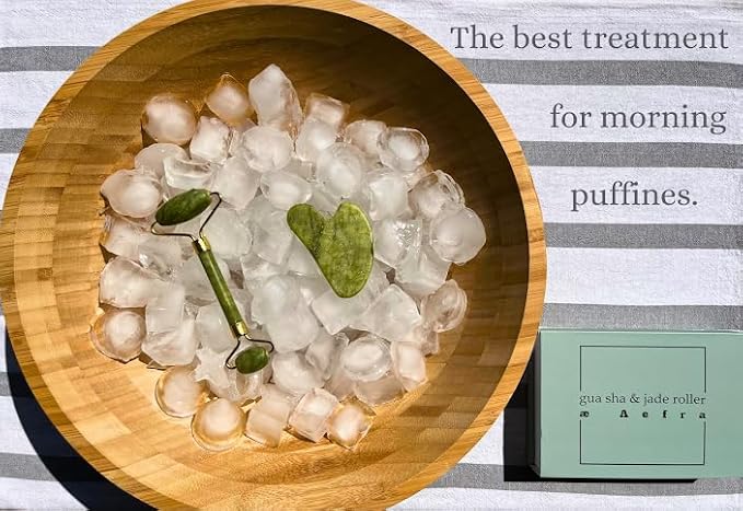 Gua Sha & Jade Roller Set, Facial Tools, for Face and Body Massage,Great for Skin Care,Anti Ageing Device,Wrinckle Remover,Jawline Shaper,Perfect Self Care Gift for Women and Man