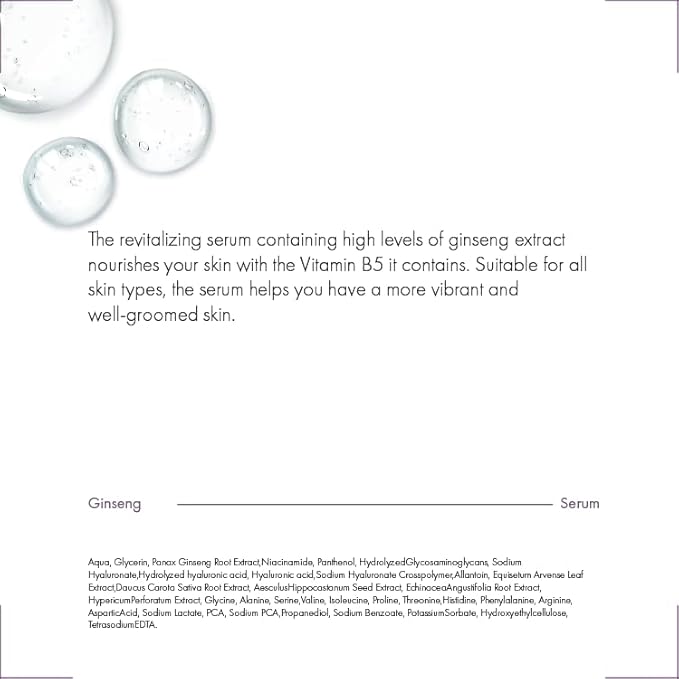 Ginseng Serum, Skin Renewing & Hydrating Facial Serum, High-Potency Ginseng & Peptides for Anti-Aging, Wrinkle Care & Skin Radiance, Paraben-Free & Fragrance-Free, 1 Fl Oz