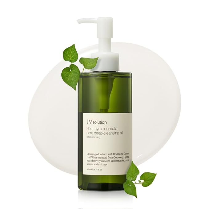 JMsolution Heartleaf Cleansing Oil - Deep Cleansing, Heart Leaf Water, Gentle Exfoliation, Hydration and Soothing, Non-Irritating, removes impurities, excess sebum, dead skin cells