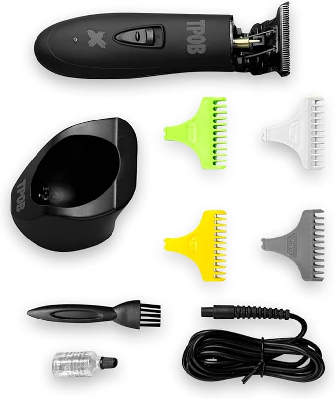 TPOB Ghost X Beard Trimmer Hair Clippers for Men, Professional Hair T-Blade Trimmer Cordless Rechargeable Edgers Clippers Electric Beard Shaver (Ghost X Blackout)