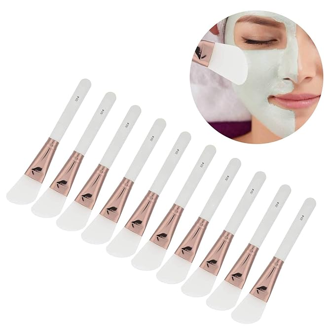 10pcs Silicone Mask Brush, Flexible Mud Mixed Brush, Hairless Face Mask Brush Applicator for Facials, Mud, Clay Mask, DIY, Modeling Mask, Wholesale Business