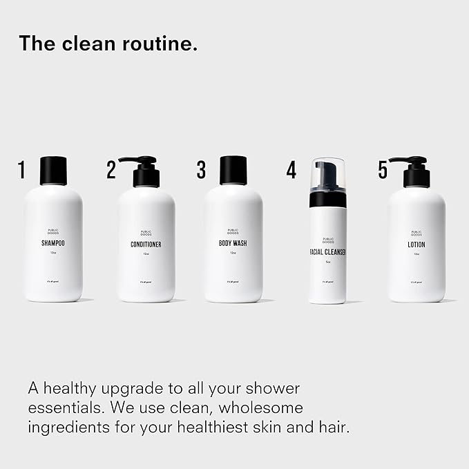 Public Goods Body Wash for Men and Women | Natural Soap for Bath & Shower | Body Scrub Made with Organic Essential Oils | Sulfate & Paraben Free | Vegan Friendly | 12 Fl Oz Bottle