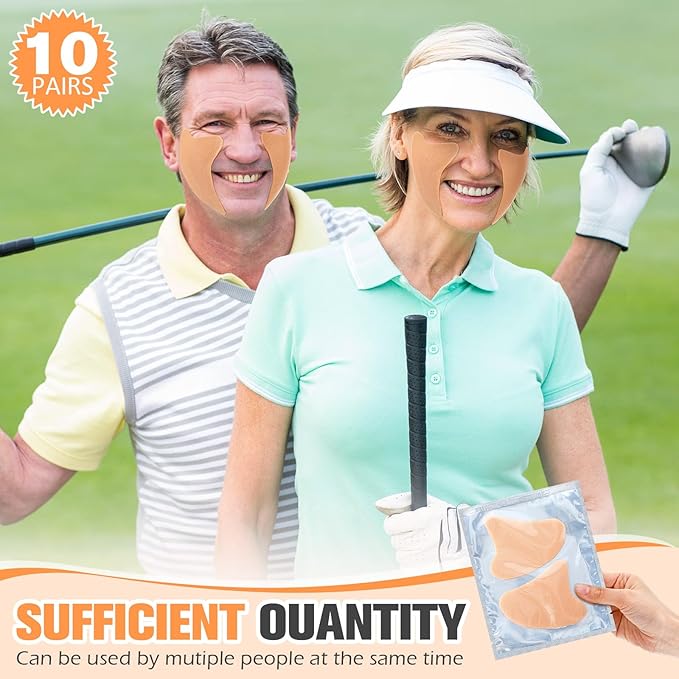 10 Pair Sun Protection Patch For Face UV Protection Patch Golf Patches UV Patch for Sunscreen Multifunctional Face Patches for Men Women Sports Outdoor Golf, Surf, Swim, Ski and Snow
