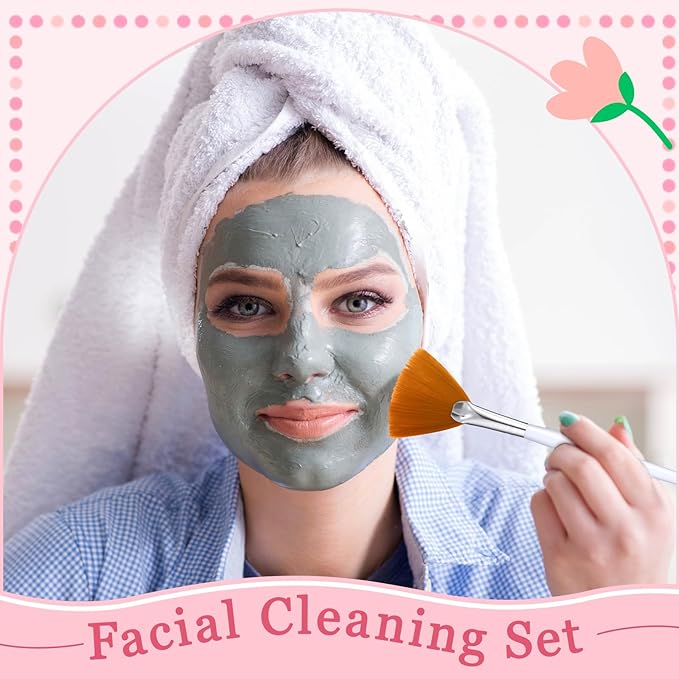 30 Pcs Esthetician Supplies for Facials Set 6 Gold Facial Bowls 6 Brushes 6 Flat Brushes 6 Spatula 6 Compressed Sponges Face Mask Cosmetic Applicators for Women Mask Mixing Tools Kit