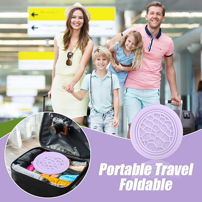 Palksky Face Ice Bath Bowl with Built-in Icetray, Silicone ICES Facial Bowls Collapsible Washbasin, Facial Plunge Bowl, Face Icebath at Home for Skin Tightening, Acne Relief, Purple