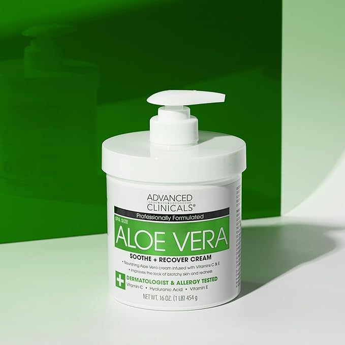 Advanced Clinicals Aloe Vera Lotion Skin Care Relief | Vitamin E Infused Hyaluronic Acid Moisturizer & Vitamin C Body Lotion For Women & Men Helps Improve Look Of Extremely Dry Skin, 16 Ounce, 2-Pack