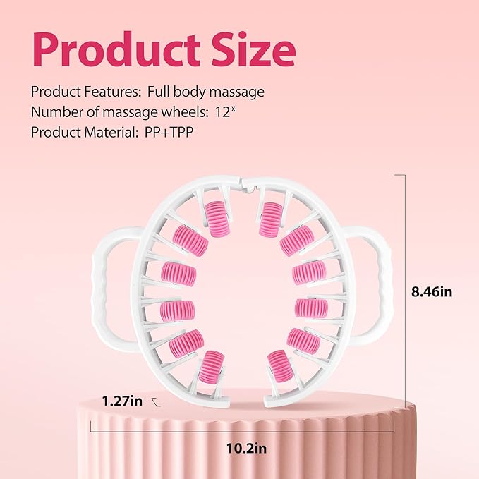 Docemel Massager Roller for Cellulite&Lymphatic Drainage – Fascia Muscle Roller Stick for Legs, Thighs,Calf–Deep Tissue Massage Tool for Pain Relief,Body Sculpting, Anti-Cellulite,Athletes Recovery