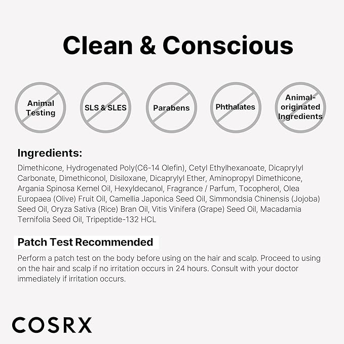 COSRX PEPTIDE 132 Hair Bonding Oil Serum, Travel Size Keratin Treatment for Frizzy, Damaged, Dry Hair – Repairs Split Ends, Adds Hair Gloss with Argan & Jojoba Oils – For All Hair Types – 0.94 fl oz
