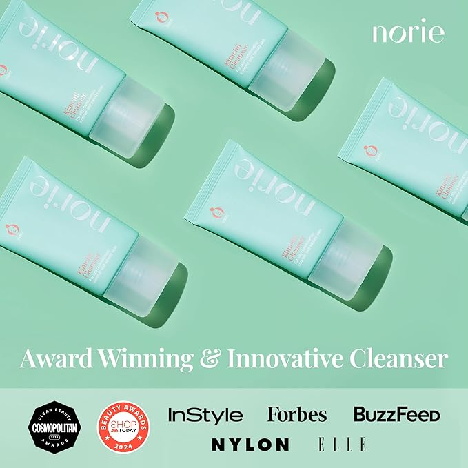 Norie Kimchii Face Wash - Gentle Facial Cleanser for Dry, Oily & Sensitive Skin | Fragrance Free Gel for Clearer Skin 2% Salicylic Acid, Vegan, Unscented 1.7oz