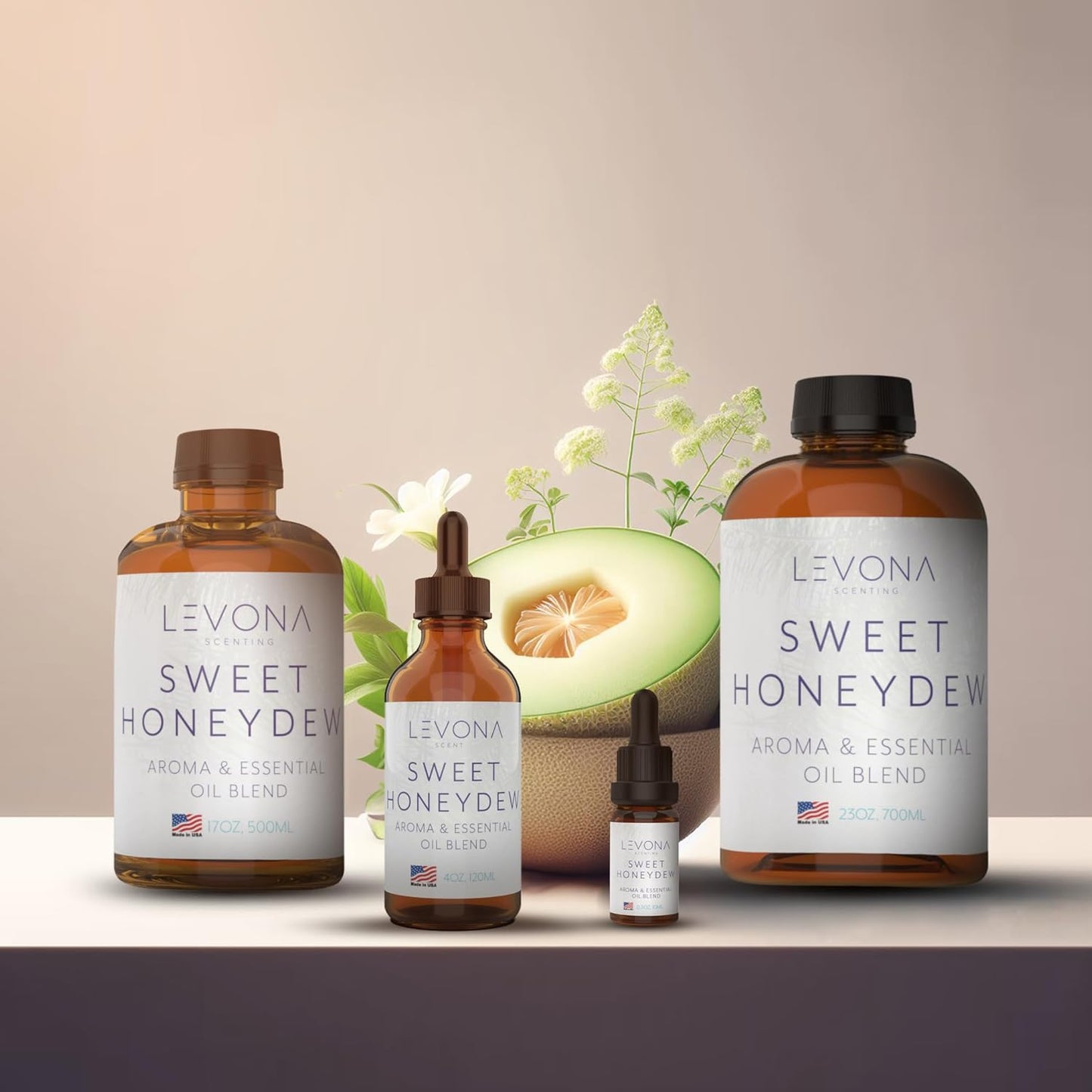 Levona Scent Essential Oils - Scents for Home, Hotel & Office Use - Perfect for Home Diffuser & Humidifiers - Aroma Fragrance Oil, Ideal for Massage, Relaxation, and Spa - Sweet Honeydew, 10ml