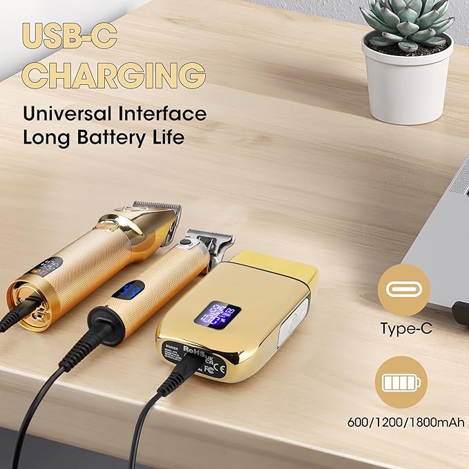 Lanumi Professional Hair Clippers Trimmer for Men Electric Razor Shavers/Beard Trimmer/Rechargeable Clippers and Trimmers Beard Trimmer Barber Kit with Travel Case Clippers for Hair Cutting Gifts