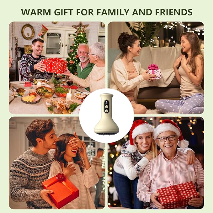 2 in 1 Handheld Gua Sha & Cupping Massager - 9 Modes Electric Vacuum Suction for Muscle Recovery, Body Sculpting Massage, Cordless Rechargeable for Back, Legs, Arms