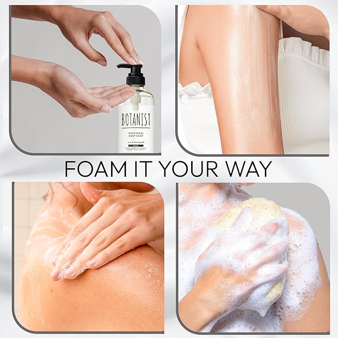 Natural Body Wash for Women, Mens Full Body Wash for Sensitive Skin by Squalane, Shea Butter & Aloe Vera, Shower Gel & Bath Soap from Japan, Sulfate Free 16.5 Fl Oz Cassis & Leaf Green 3EA