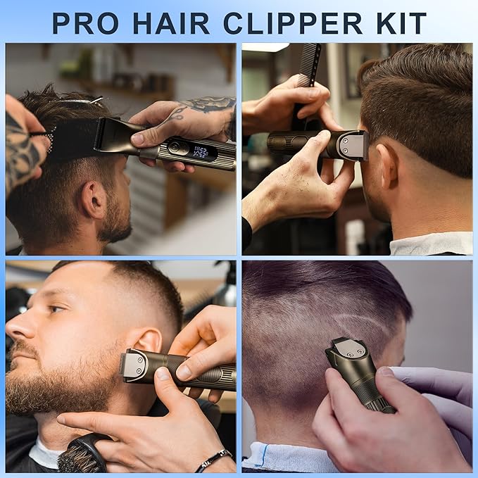 Hatteker Men's Beard Trimmer Professional Cordless Hair Clipper Barber Clipper Shaver Detail Trimmer for Men Waterproof 4 in 1