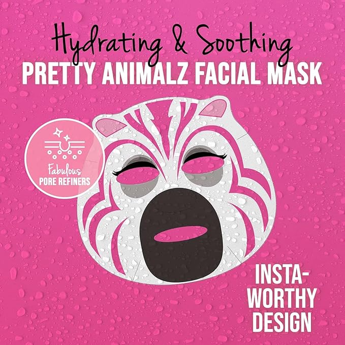 masque BAR Pretty Animalz Animal Character Sheet Mask, Korean Skin Care, Korean Spa Masks for All Skin Types, Spa Gifts, Birthday Party Gifts, Girls' Night, Skincare Party, Assorted Pack of 9