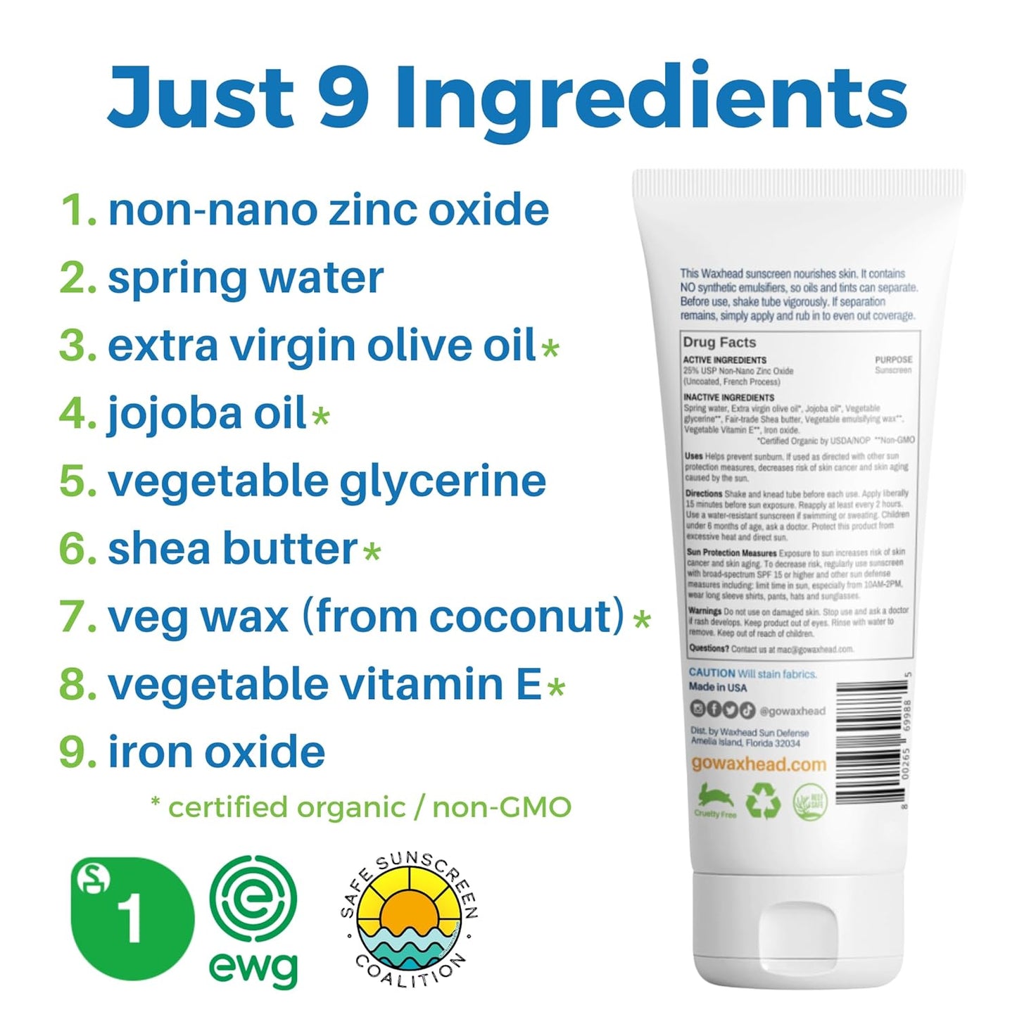 Waxhead Tinted Mineral Sunscreen for Face – Sheer Glow BB Cream Moisturizer with SPF 31, Non-Nano Zinc Oxide, Unscented, Non‑Comedogenic Mineral Facial Sunscreen, Wear under Makeup (Medium Tint 4oz)