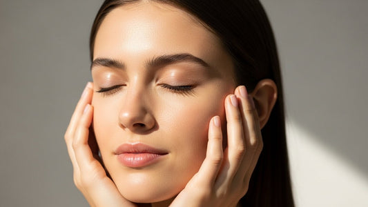 Woman practicing mindful beauty ritual for emotional grounding and mental wellness through self-care