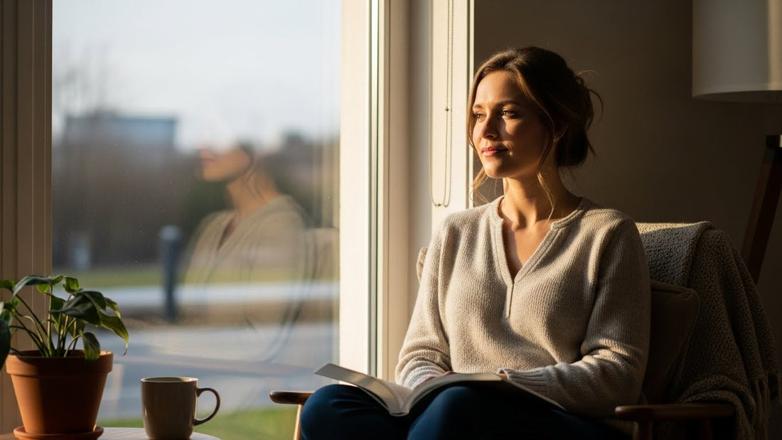 Serene wellness moment showing mindful self-care and beauty ritual practice