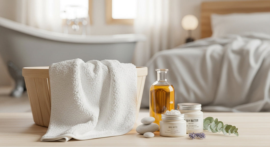 Luxury body care products and skincare essentials for complete wellness routine