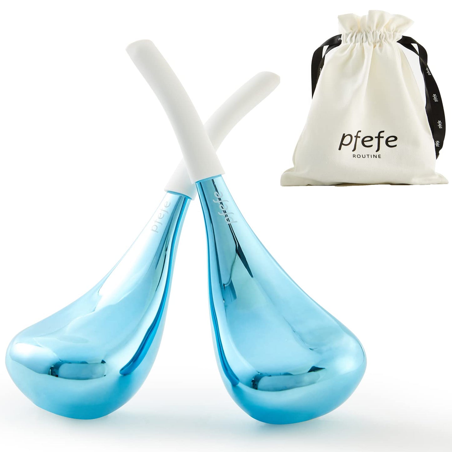 Ice Globes Facial Skin Care Tools for Women Face Eyes, Stainless Steel Face Beauty Cryo Sticks for Girls Ladies, Esthetician Supplies Cooling Spa Globes Cold Roller with Storage Case