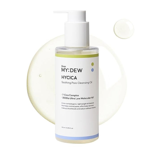 HYCICA Soothing Pore Cleansing Oil | Non-Comedogenic Makeup Blackhead Remover for Sensitive Skin with 7 CICA & 10 HA, Deep Pore Cleanser, Double Cleansing, Korean Skincare, 6.76 fl oz