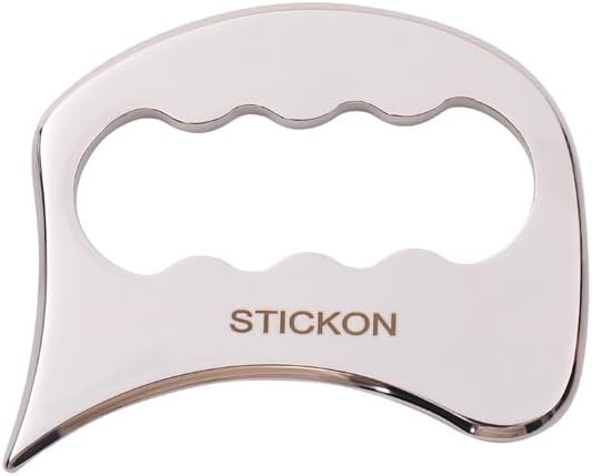 STICKON 2 in 1 Stainless Steel Gua Sha Muscle Scraper Tools Set,Physical Therapy Tools,Muscle Scraping Tool,Massage Scraper,IASTM Tools, Guasha Massage Scraper (STICKON-62)