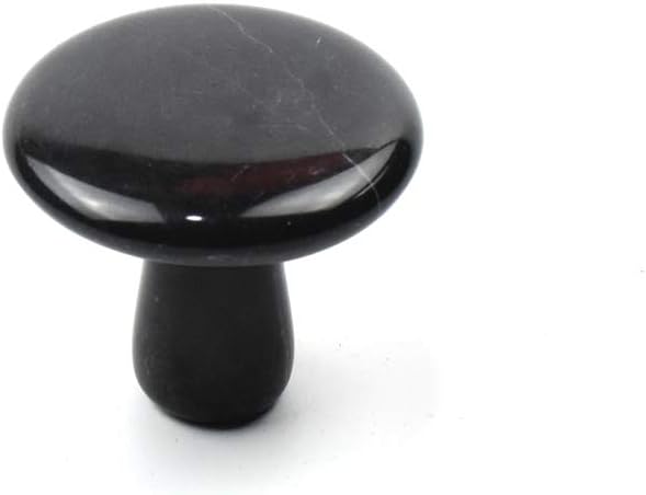 2 Pcs Mushroom Shaped Massage Stones Natural Bian Stone Hot Rock for Spa Massage (2-L, Black)