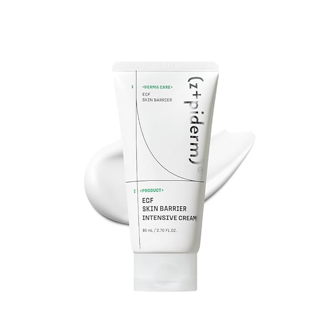 Zipiderm EGF Skin Barrier Intensive Cream, Barrier Repair Cream, Korean Hydrating Moisturizer for Sensitive, Damaged Skin, Redness & Dryness, Non-comedogenic tested, 2.70 fl oz