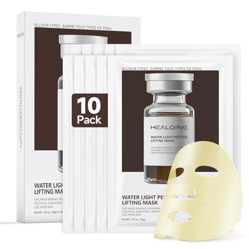 10 Packs Premium Bio-Collagen Real Deep Face Mask, Even Skin Tone, Pore Minimizing, Elasticity Firming Moisturizing Facial Mask Korean Skin Care 30g*10ea