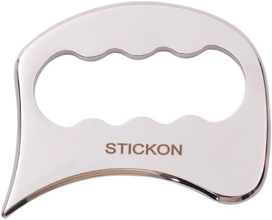 STICKON 2 in 1 Stainless Steel Gua Sha Muscle Scraper Tools Set,Physical Therapy Tools,Muscle Scraping Tool,Massage Scraper,IASTM Tools, Guasha Massage Scraper (STICKON-61)