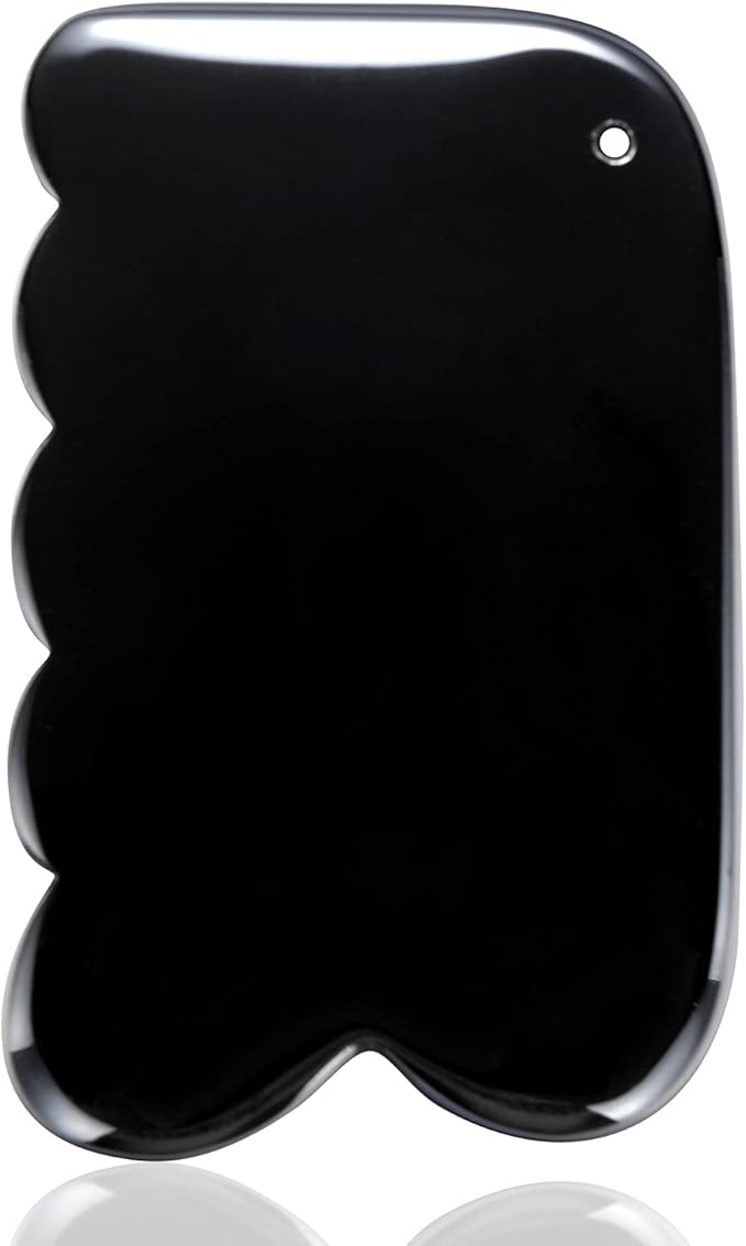 HOTACE Terahertz Energy Stone Gua Sha Scraper Tools Lymphatic Drainage Massager Facial Beauty Tools-Wave Shape