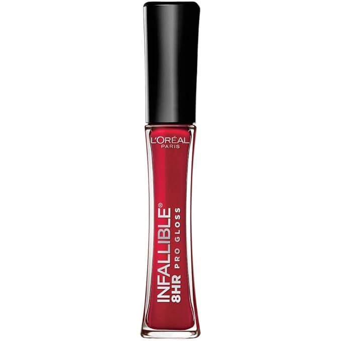 L’Oreal Paris Makeup Infallible 8 Hour Hydrating Lip Gloss, Red Fatale, 0.21 Fl Oz