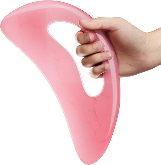 AICNLY Large Gua Sha Massage Tool, Lymphatic Drainage Massager, Muscle Scraping Massage Tools, Body Sculpting Anti Cellulite Tools for Man and Women (Pink)