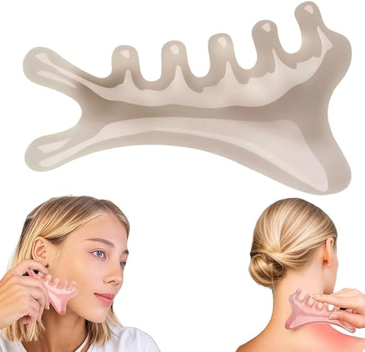 4 in 1 Massage Comb Gua Sha Tool for Face & Body, 2025 New Head Massage Combs Facial Tools, Meridian Therapy Tool for Body Tension Relief, Self Care Gifts for Women Men (Gray)