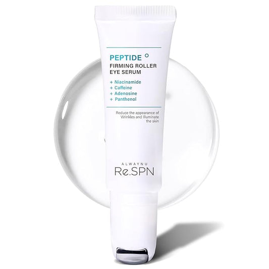 Re.SPN Peptide Firming Roller Eye Serum – For Puffy Eyes, Wrinkles & Dark Circles with Gua Sha Applicator, Vegan, Eye Peptide, Niacinamide, K-Beauty (0.67 fl oz)