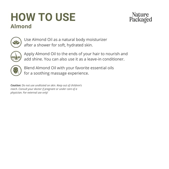 Sweet Almond Oil - for Skin and Hair - Carrier Oil for Essential Oils Mixing - From EIR Oils' Farm in Mallorca, Spain - 1 Gallon