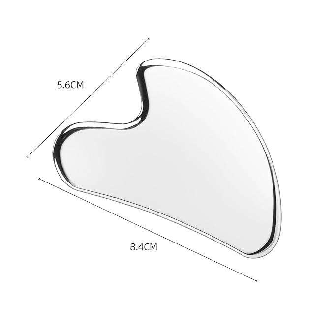 BTYMS Gua Sha Facial Tools, 2 Pcs Heart Shaped Guasha Tool Stainless Steel Face Sculpting Tool