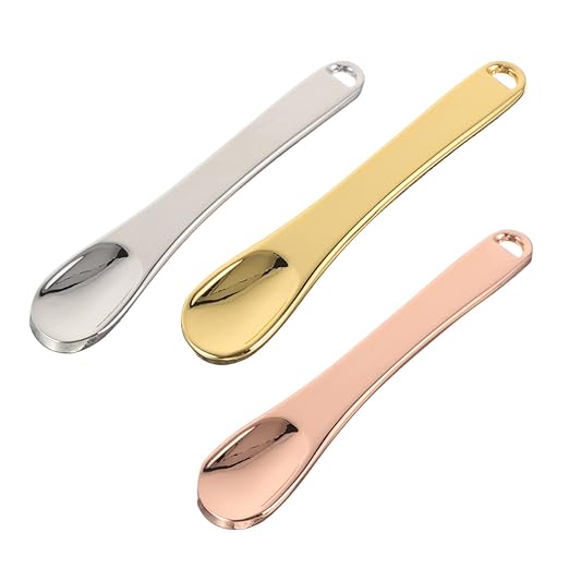 GLEAVI 3pcs Mini Cosmetic Spatulas Reusable Makeup Applicators for Creams Lotions Masks Skin-Friendly Face Spoons for Skincare Beauty Routine