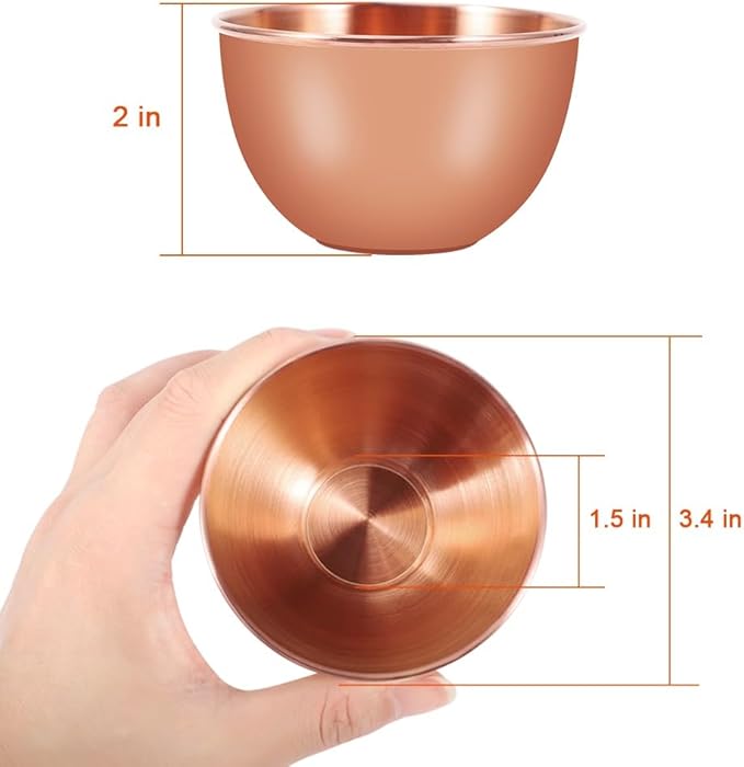 10 Pack 3.3inch Stainless Steel Sauce Dishes Mini Individual Saucers Bowl Round Seasoning Dishes Sushi Dipping Bowl Appetizer Plates, Rose Gold