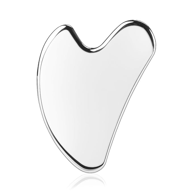 BTYMS Gua Sha Facial Tools, Heart Shaped Guasha Tool Stainless Steel Face Sculpting Tool