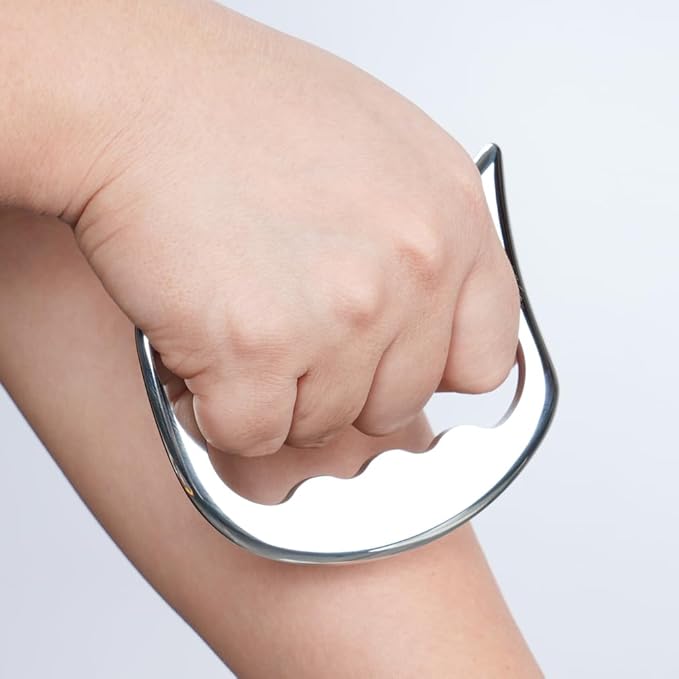 STICKON 2 in 1 Stainless Steel Gua Sha Muscle Scraper Tools Set,Physical Therapy Tools,Muscle Scraping Tool,Massage Scraper,IASTM Tools, Guasha Massage Scraper (STICKON-62)