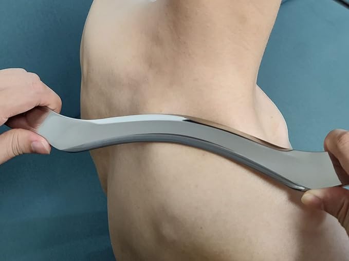 Muscle Scraper Stainless Steel Gua Sha Scraping Massage Tool,IASTM Tools, Great Soft Tissue Physical Therapy Used for Back, Legs, Arms,Neck (Long bar)