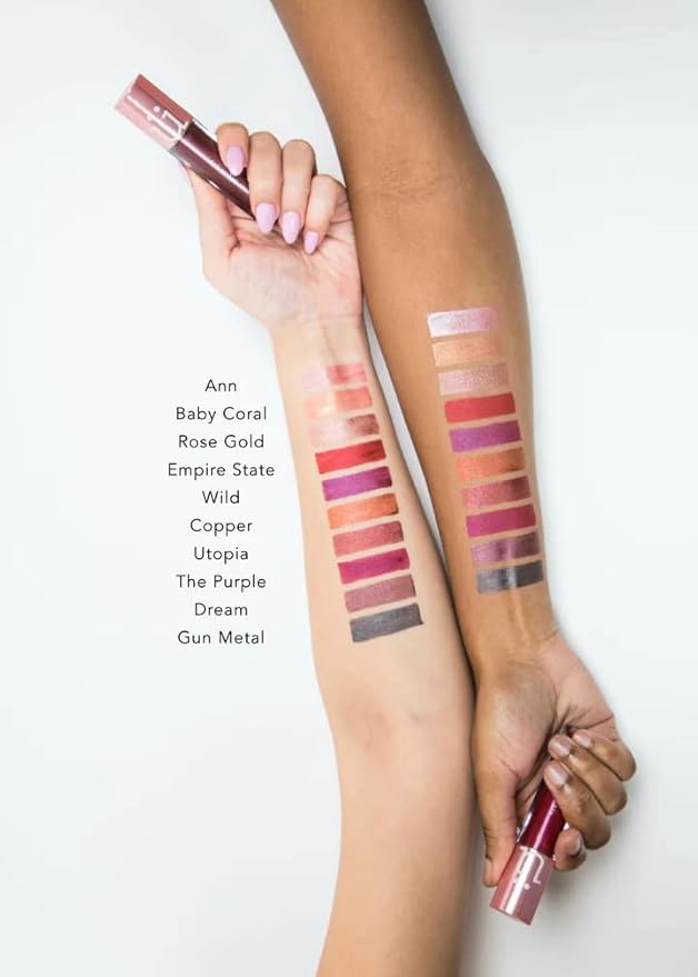 M2U NYC Metallic Liquid Lipstick, Long Lasting High Impact Color, Metallic Liquid Lips, Lipstick for Women, Metallic Ink Lipstick, Lip Stick (Rose Gold-Rose Gold)