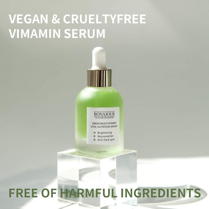 [BONAJOUR] Vegan Natural Green Multi Vitamin Serum for Face - 72% Vitamin, Anti Aging & Brightenging, Remove Dark Spot 1.18 fl. oz
