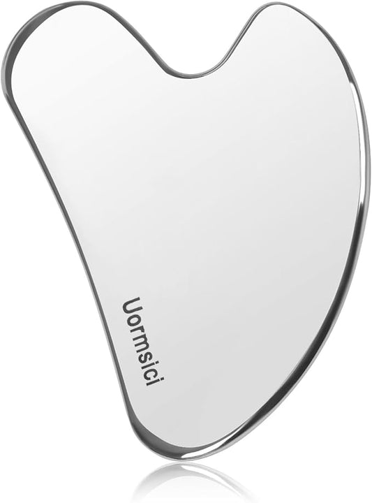 Metal Gua Sha Facial Tools, 100% 304 Stainless Steel Guasha Tool for Face, Premium Guasha Set for Face, Body, Gua Sha Stone for Tighten Skin