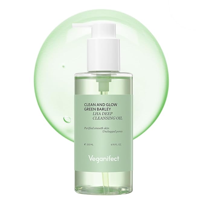 Green Barley Light Cleansing Oil, Hydrating Daily Cleanser for Sensitive Skin, Blackhead Remover, Korean Vegan Skin Care, 6.93 Fl Oz