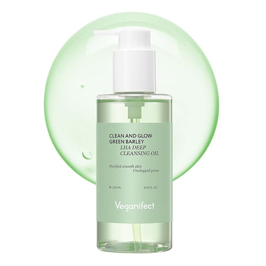 Green Barley Light Cleansing Oil, Hydrating Daily Cleanser for Sensitive Skin, Blackhead Remover, Korean Vegan Skin Care, 6.93 Fl Oz