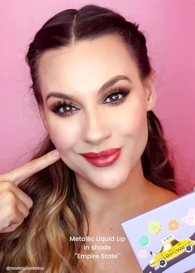 M2U NYC Metallic Liquid Lipstick, Long Lasting High Impact Color, Metallic Liquid Lips, Lipstick for Women, Metallic Ink Lipstick, Lip Stick (Rose Gold-Rose Gold)