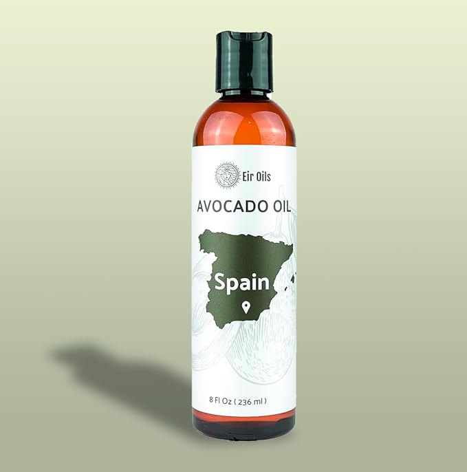 Avocado Oil - Direct from EIR Oils Farm in Spain - 100% Pure Carrier Oil for Hair, Face, and Skin - Hand-Picked, Cold-Pressed Carrier Oil - (16oz)